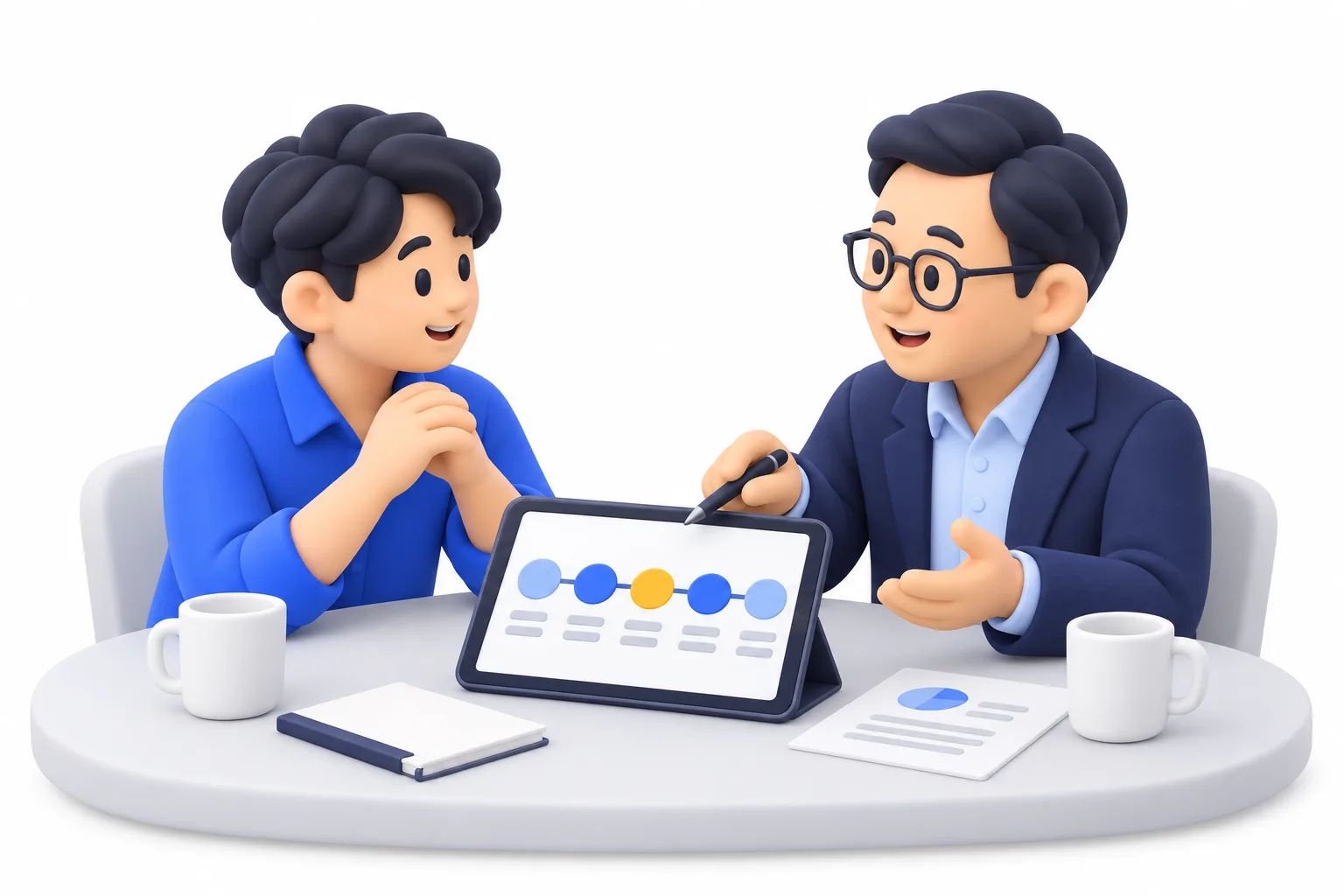 담당 전문가가 함께 메뉴판을 짜는 장면