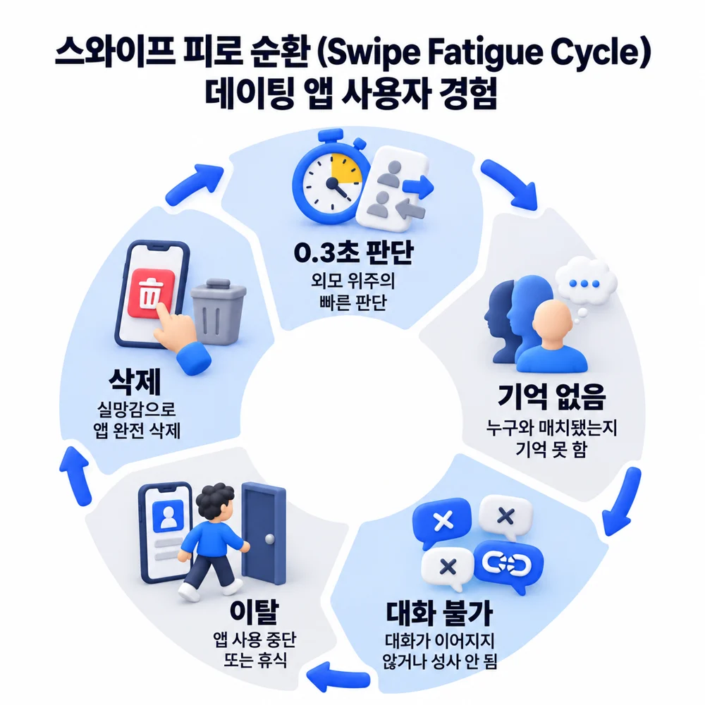 스와이프 피로 순환, 0.3초 판단에서 삭제까지