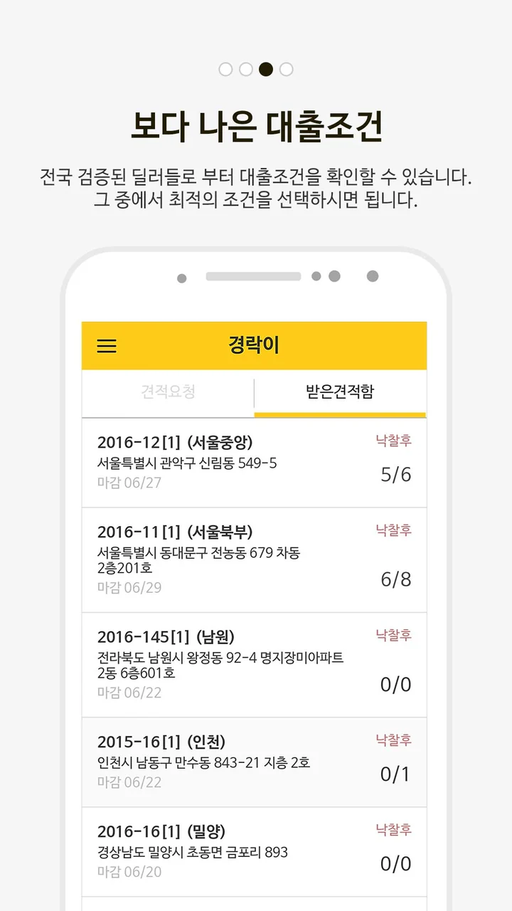 스토어 안내 화면: 보다 나은 대출조건