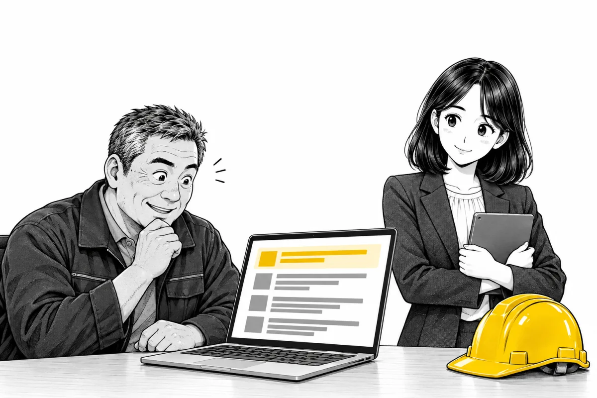 노트북의 검색 결과 맨 위 노란 줄을 보고 웃는 대표님